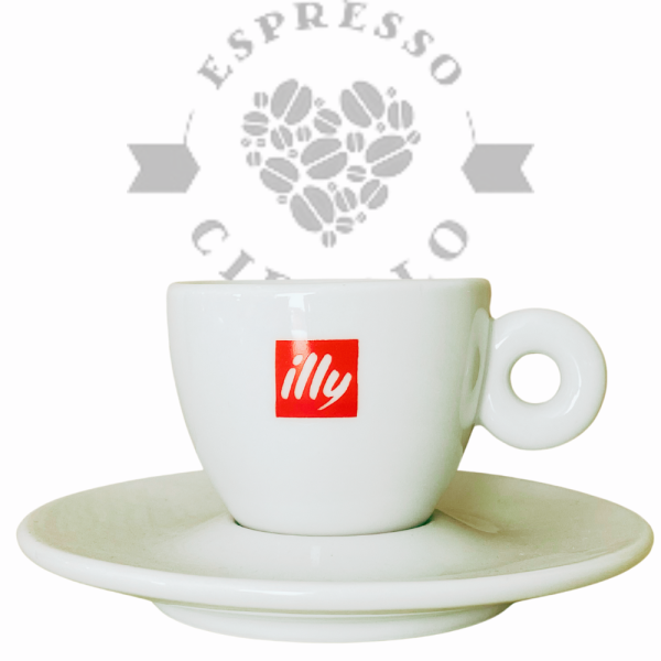 illy original Logo Espressotasse mit Unterteller 60ml weiß 6 Stück